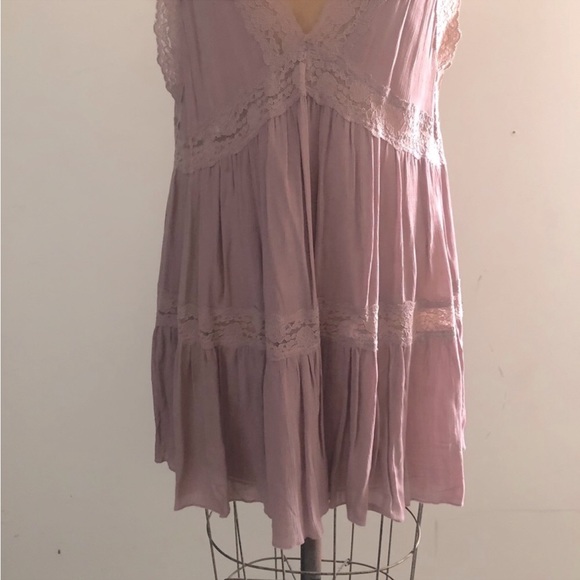 [Free people] Rose Deep V-neck Back open Lace Oversized Dress - Picture 3 of 9